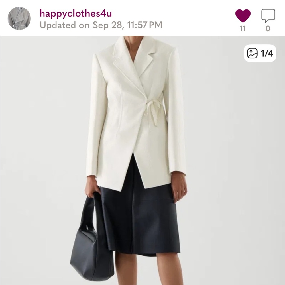 COS Off-White Women's Wrap Blazer